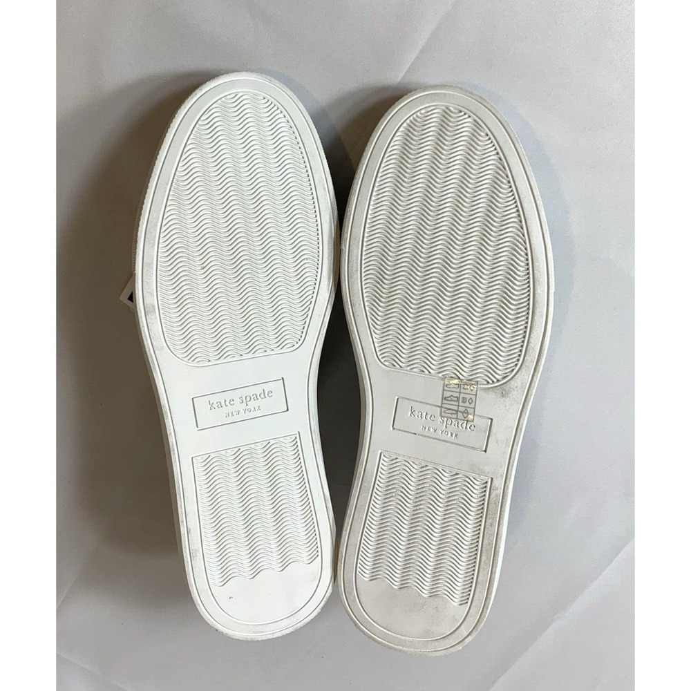 Kate Spade Sneakers Womens 7 Leather White w/ Black Trim Alanna Low Top Non-Slip - Picture 7 of 10